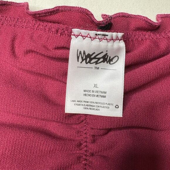 Mossimo Bikini Bottom Pink Cheeky Ruched Back Floral Burgundy Swimwear Size XL - Picture 2 of 6